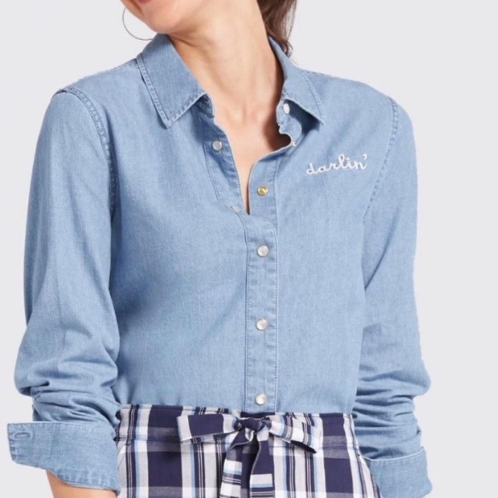NWT Draper James Size 2 Chambray Darlin Shirt